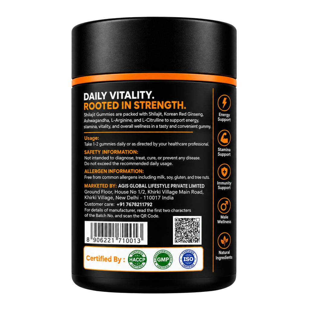 AGIS Shilajit Gummies - Blueberry, 30 Gummies