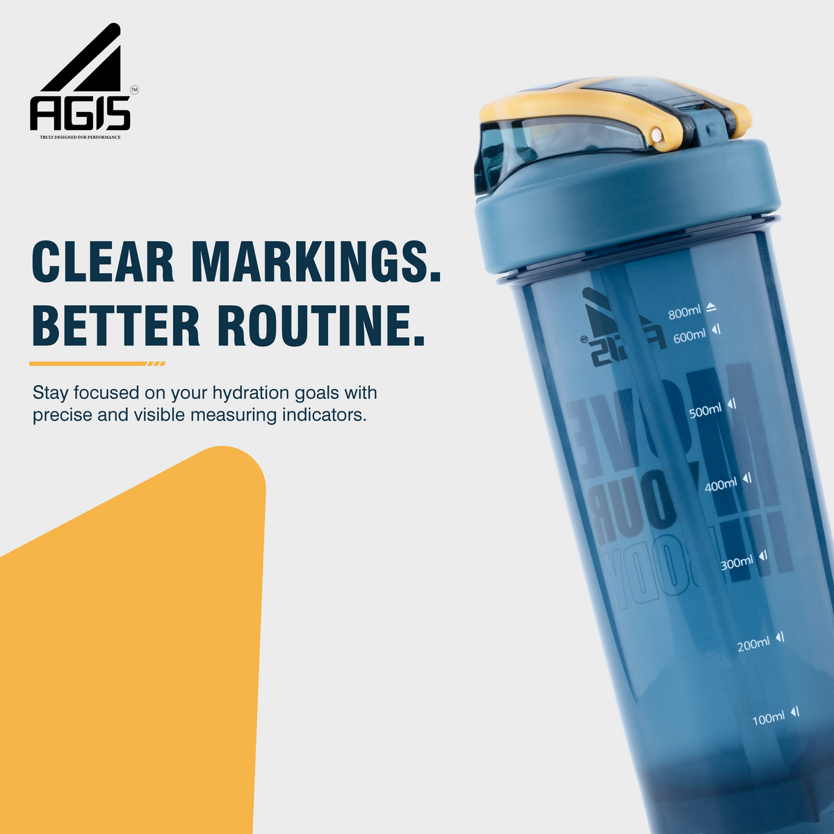 AGIS Sip & Drink Protein Shaker Bottle