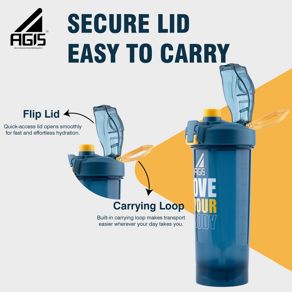 AGIS Sip & Drink Protein Shaker Bottle