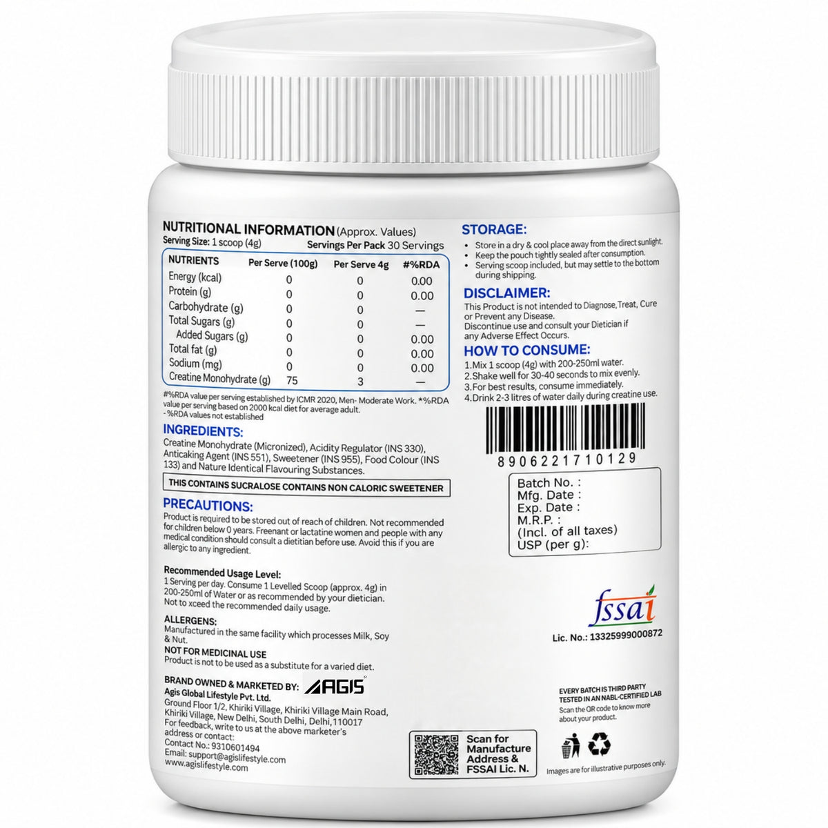 AGIS Creatine Monohydrate - 100 g